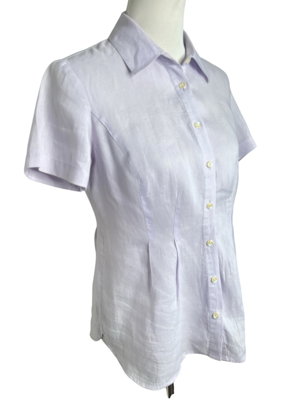 J.Jill Linen Blouse SM Short Sleeves Button Front Casual Summer Lightweight